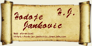 Hodoje Janković vizit kartica